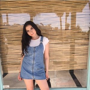 Denim overall dress